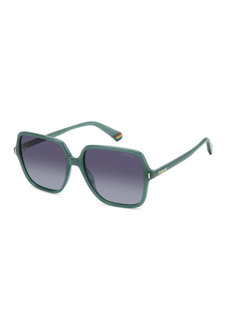 Ochelari de soare patrati cu lentile polarizate, Albastru inchis/Verde inchis