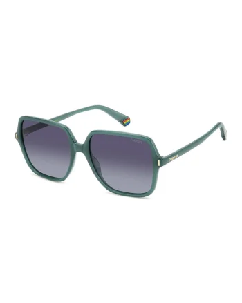 Ochelari de soare patrati cu lentile polarizate, Albastru inchis/Verde inchis