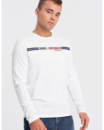 Bluza cu decolteu la baza gatului si imprimeu logo, Rosu/Alb/Bleumarin
