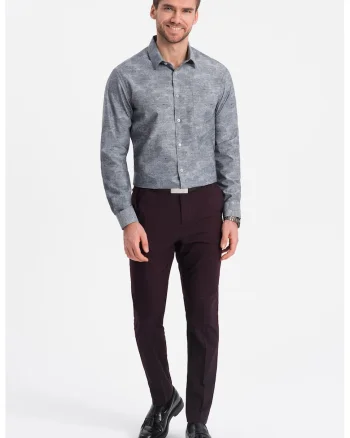 Camasa de bumbac cu model, Gri