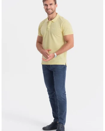 Tricou polo de bumbac, Galben pai