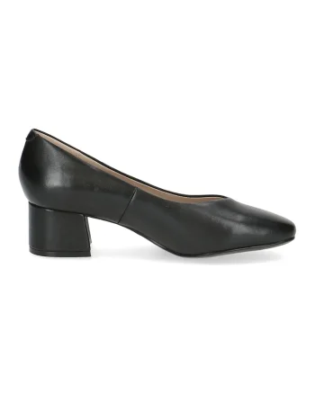 Pantofi de piele cu toc masiv, Negru