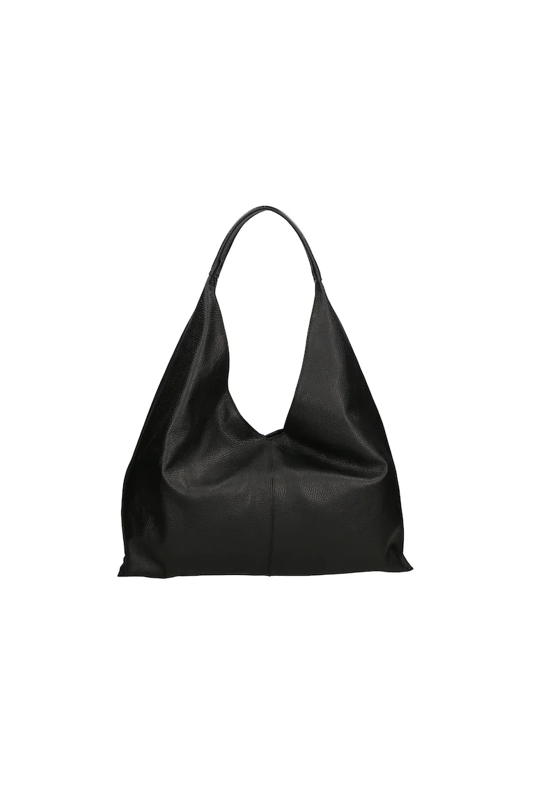 Geanta hobo de piele cu etui cu fermoar, Negru