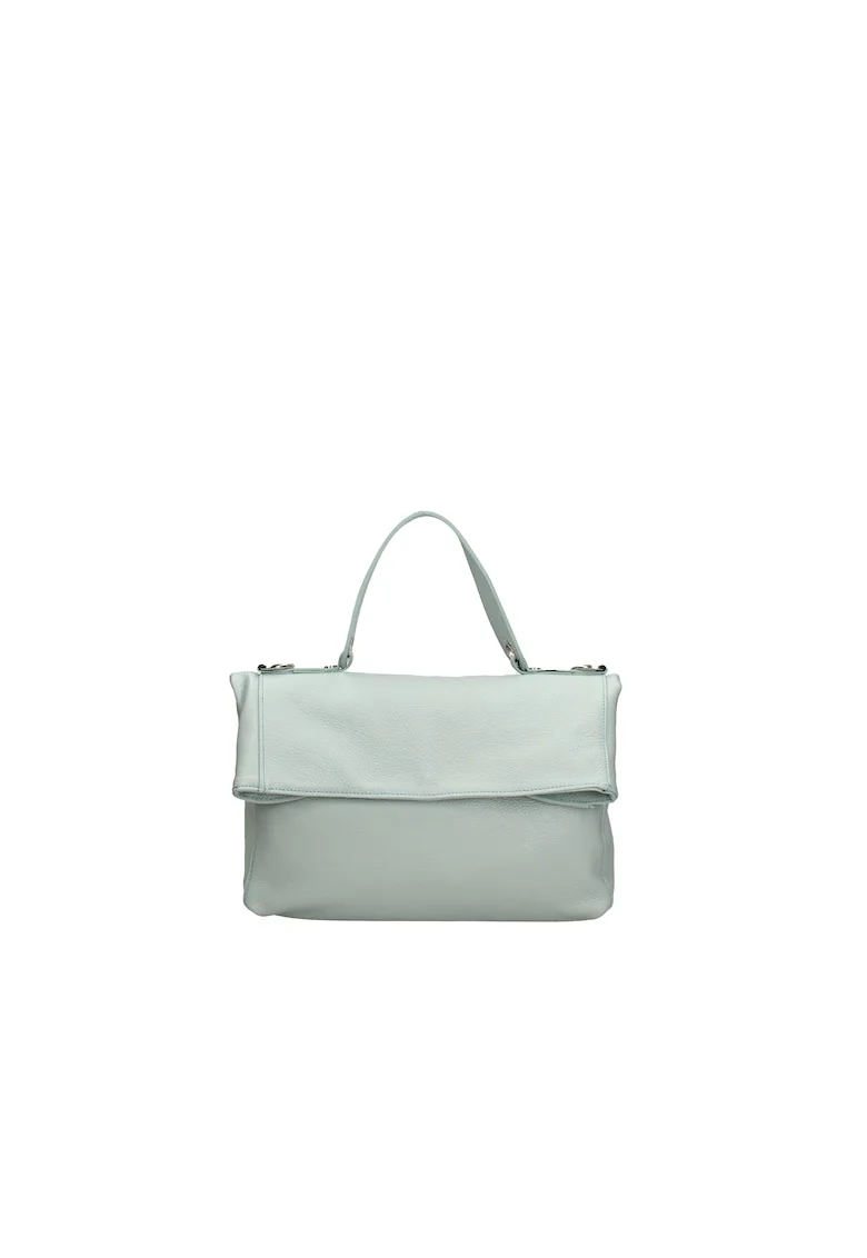 Geanta convertibila din piele, Albastru pastel
