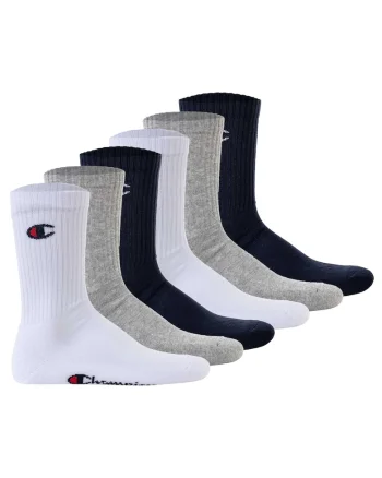 Set de sosete lungi unisex - 6 perechi, Alb/Gri/Albastru