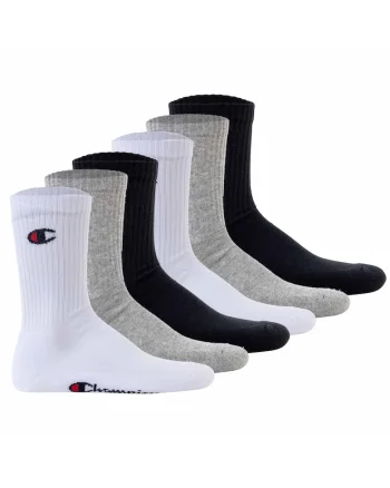 Set de sosete lungi unisex - 6 perechi, Alb/Negru/Gri