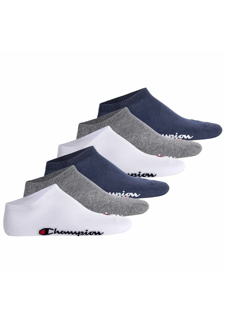 Set de sosete unisex pana la glezna - 6 perechi, Gri, Alb, Bej