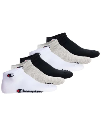 Set de sosete unisex pana la glezna - 6 perechi, Negru, Gri, Alb