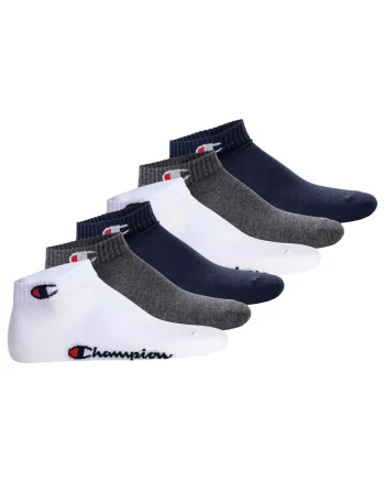 Set de sosete unisex pana la glezna - 6 perechi, Gri, Alb, Albastru