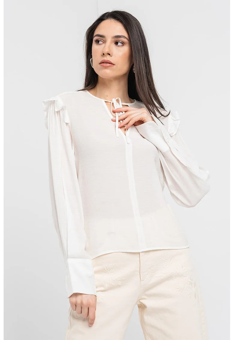 Bluza-tunica vaporoasa, Alb