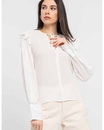 Bluza-tunica vaporoasa, Alb