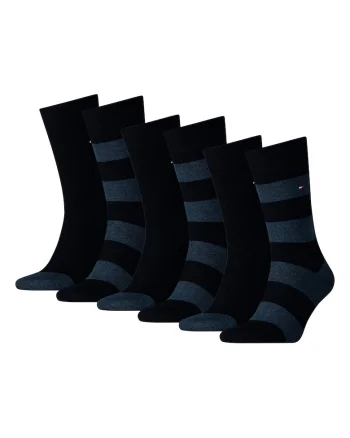 Set de sosete lungi cu dungi - 6 perechi, Albastru inchis