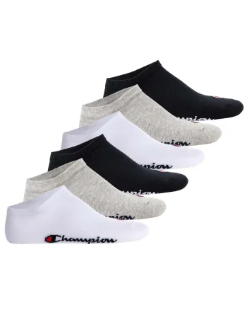 Set de sosete unisex pana la glezna - 6 perechi, Negru, Gri, Alb