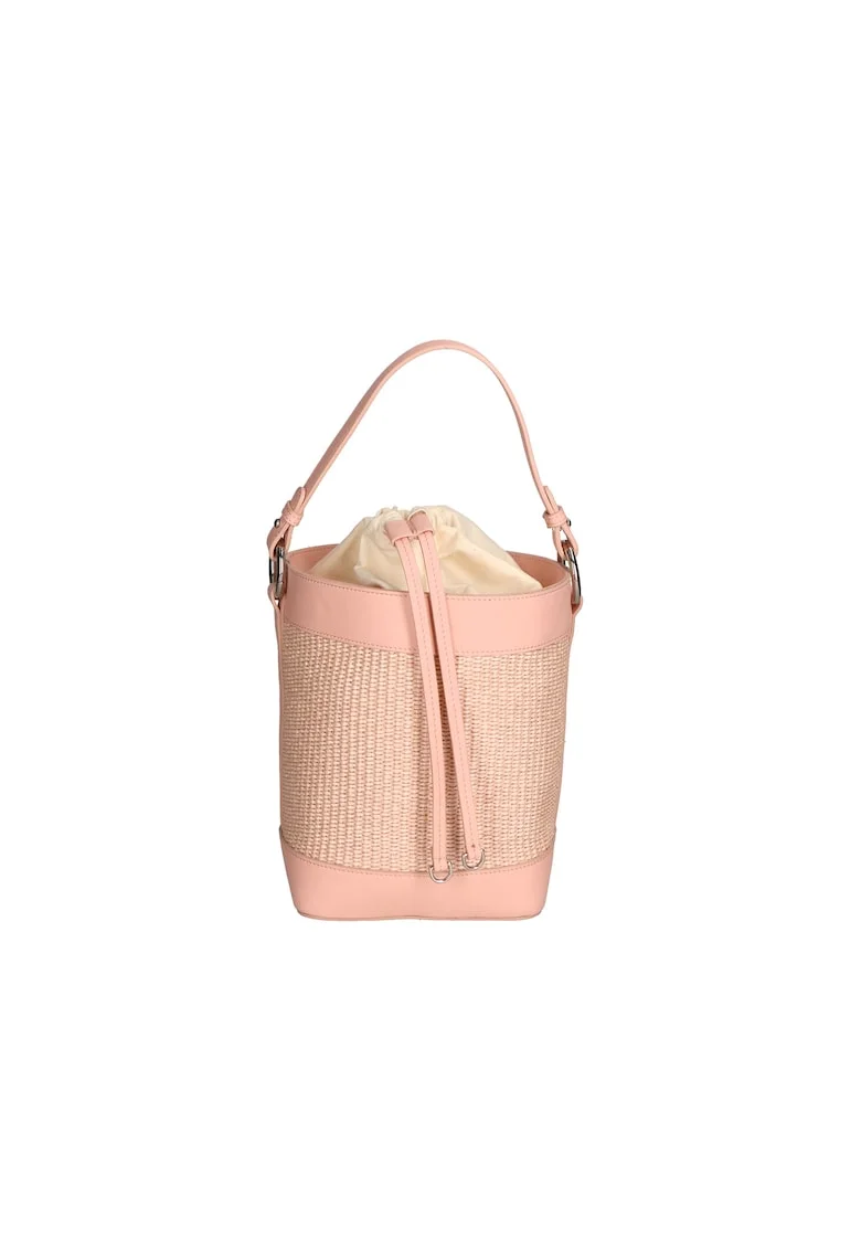 Geanta bucket de piele, Roz