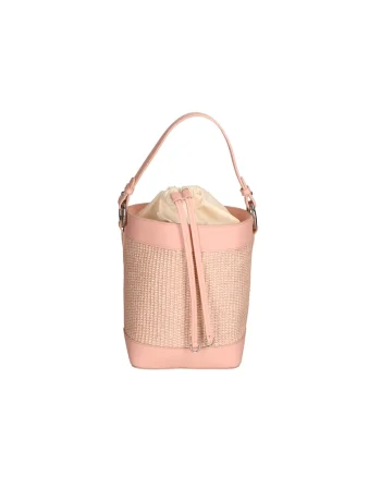 Geanta bucket de piele, Roz