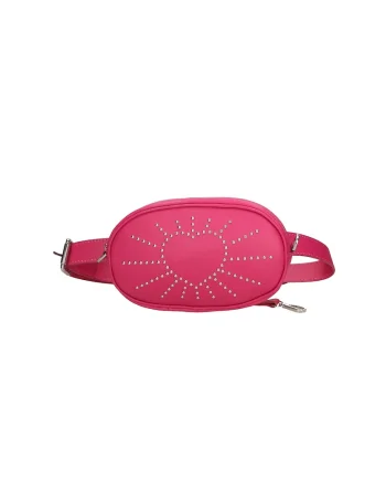 Borseta de piele cu tinte, Fucsia