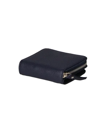 Portofel de piele cu aspect texturat 25587, Albastru inchis