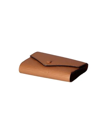 Portofel de piele cu clapa 25575, Caramel