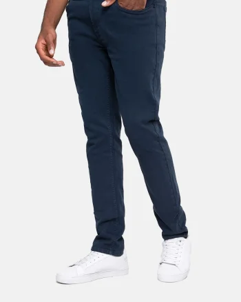 Pantaloni conici cu 5 buzunare Parisa Slub 8323, Albastru