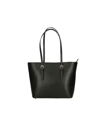 Geanta tote din piele saffiano, Negru