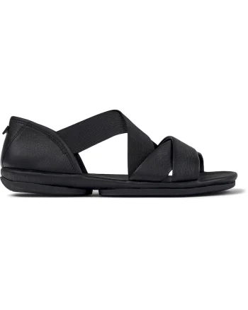 Sandale de piele cu garnituri textile Right Nina 25753, Negru