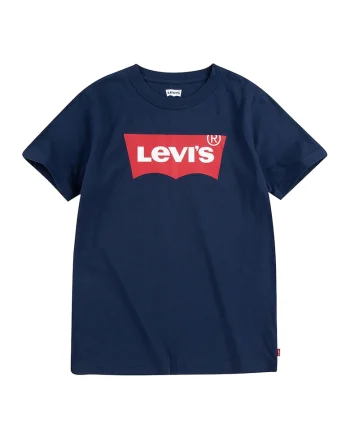 Tricou de bumbac cu decolteu la baza gatului, Rosu/Bleumarin