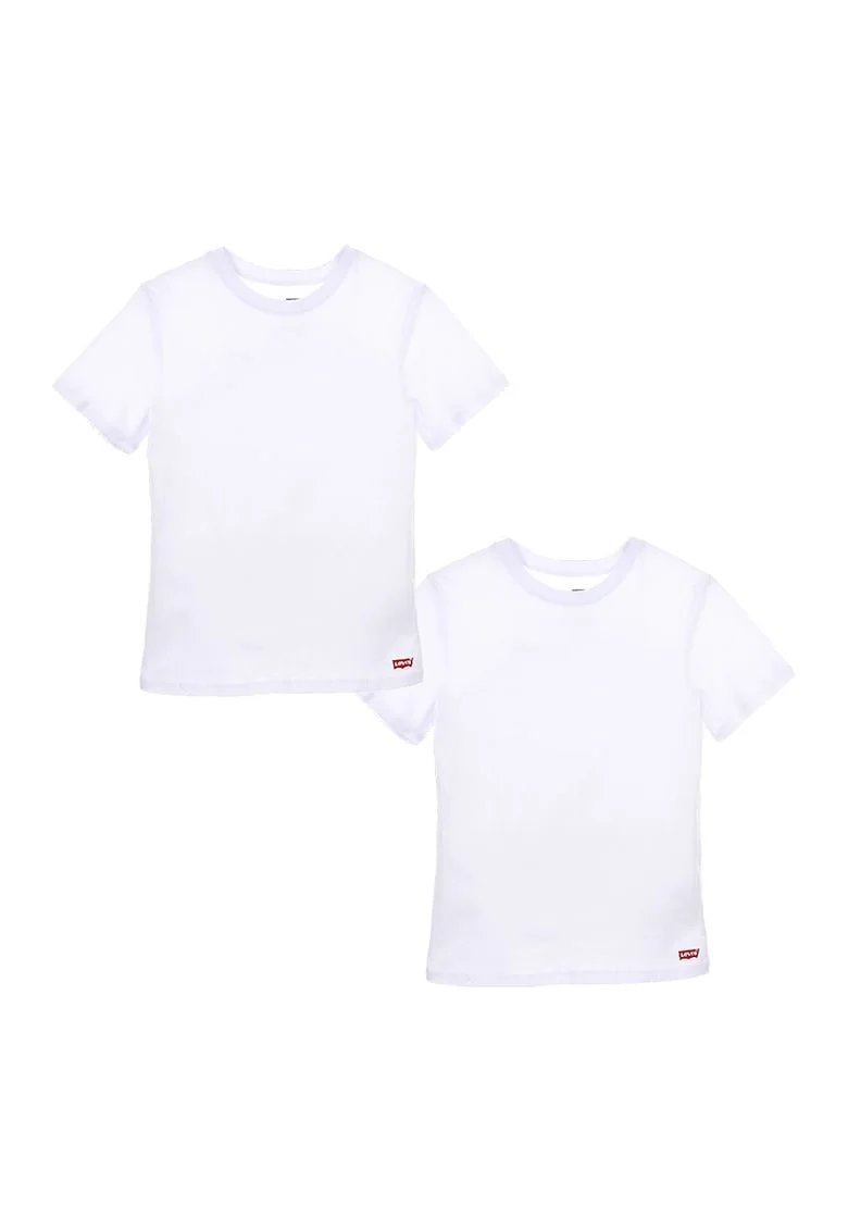 Set de tricouri cu decolteu la baza gatului - 2 piese, Alb