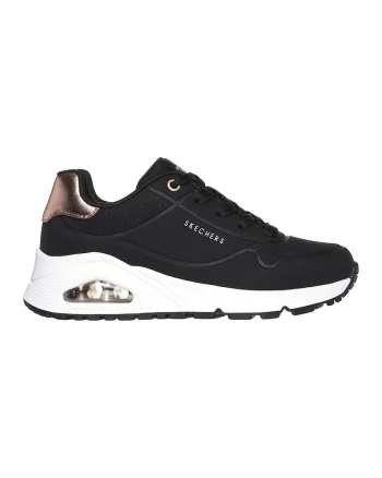 Pantofi sport de piele ecologica cu segmente peraqsqforate Uno Gen 1, Negru