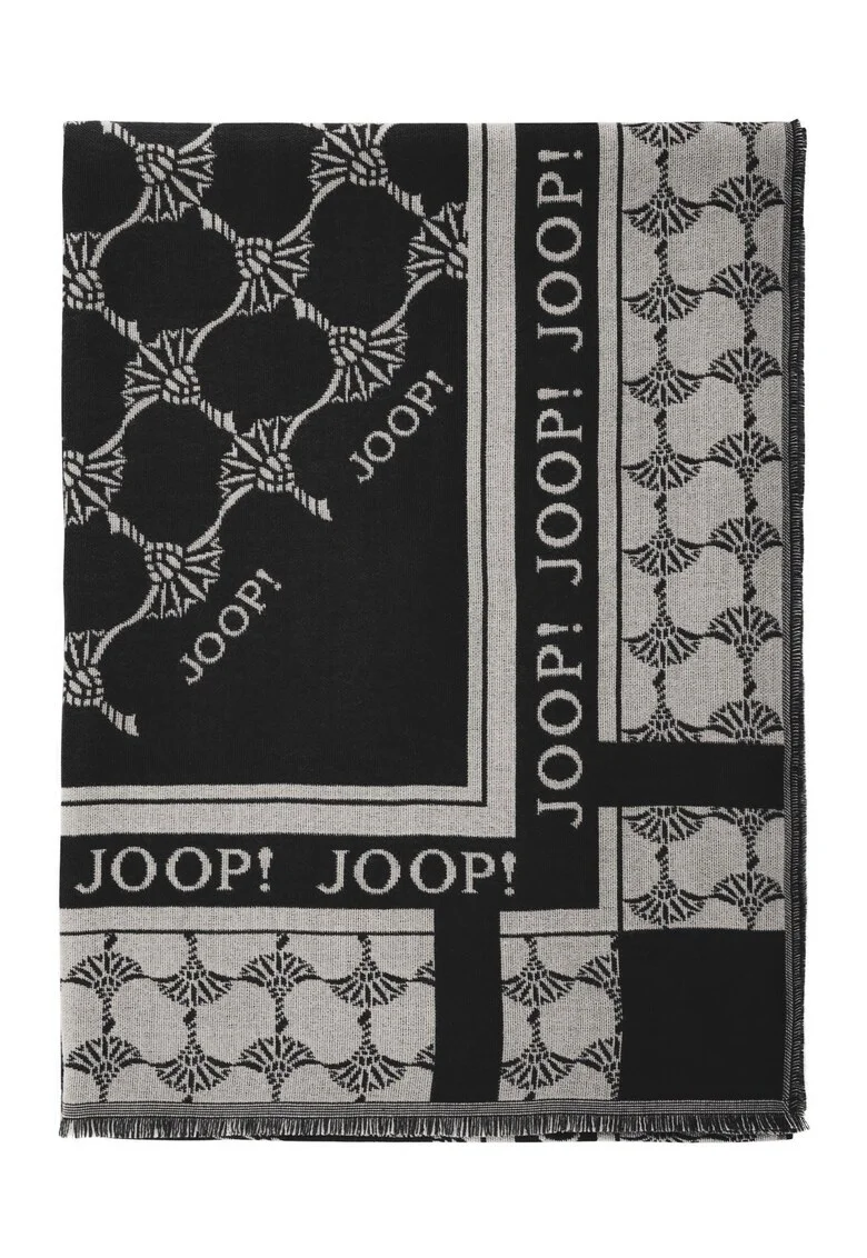 Esarfa cu model logo, Negru