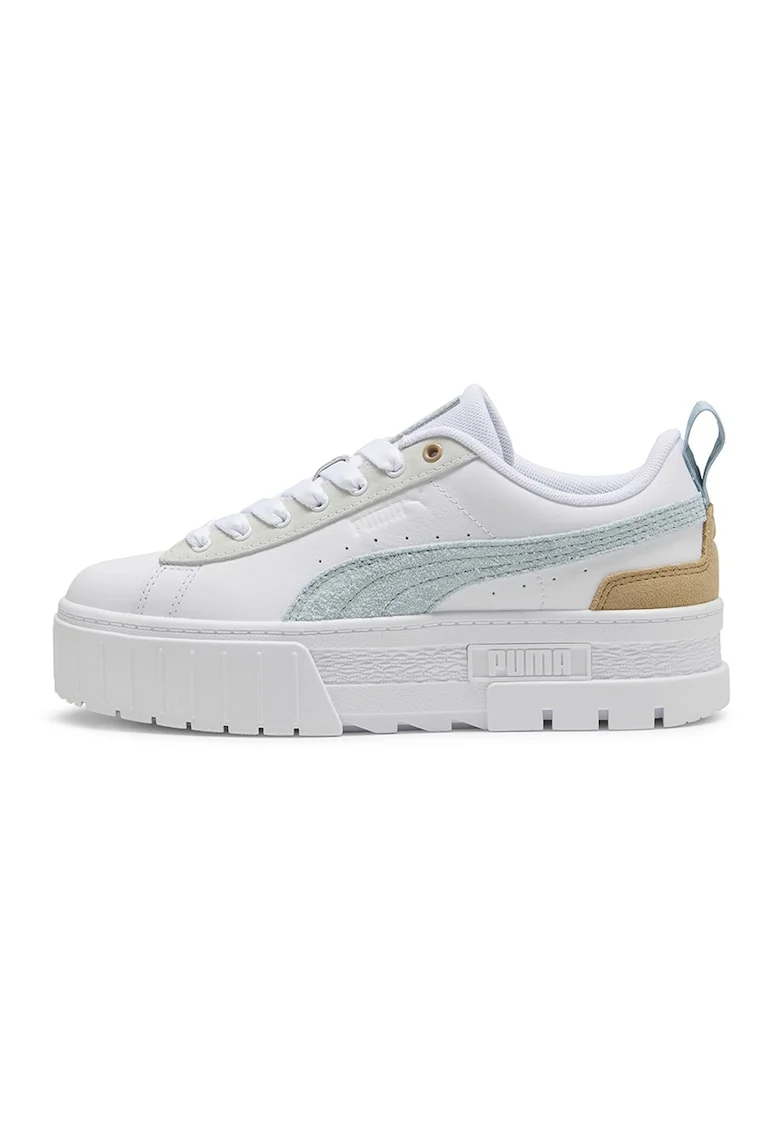 Pantofi sport flatform Mayze Mix, Alb/Albastru aquamarin