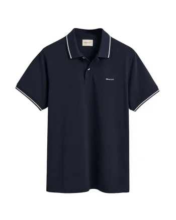 Tricou polo din material pique, Bleumarin