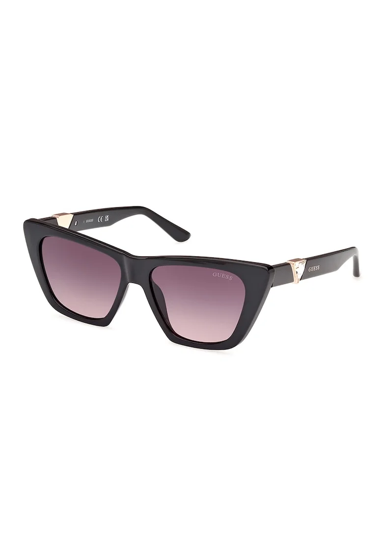 Ochelari de soare cat-eye cu lentile in degrade, Auriu/Negru