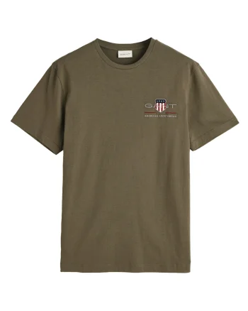 Tricou regular fit cu decolteu la baza gatului Archive, Verde