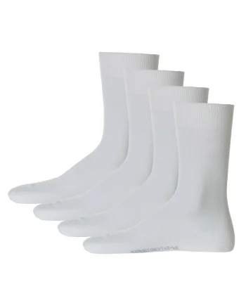 Set de sosete lungi cu model uni - 4 perechi, Alb