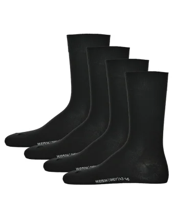 Set de sosete lungi cu model uni - 4 perechi, Negru