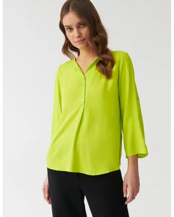 Bluza vaporoasa cu maneci cazute, Verde lime