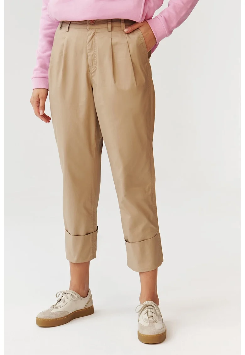 Pantaloni crop cu buzunare Erto, Maro nisip