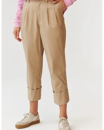 Pantaloni crop cu buzunare Erto, Maro nisip