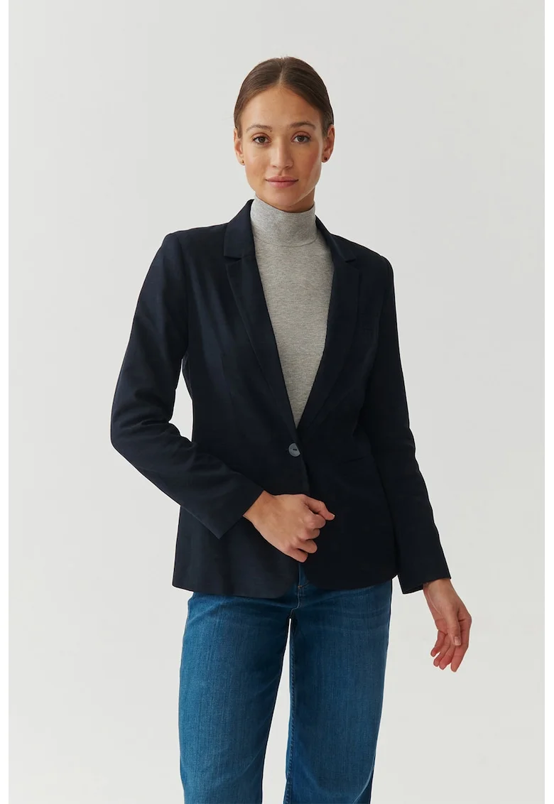 Sacou cu buzunare cu refilet Amalfina, Bleumarin