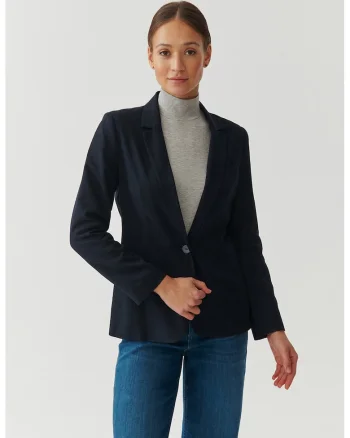 Sacou cu buzunare cu refilet Amalfina, Bleumarin