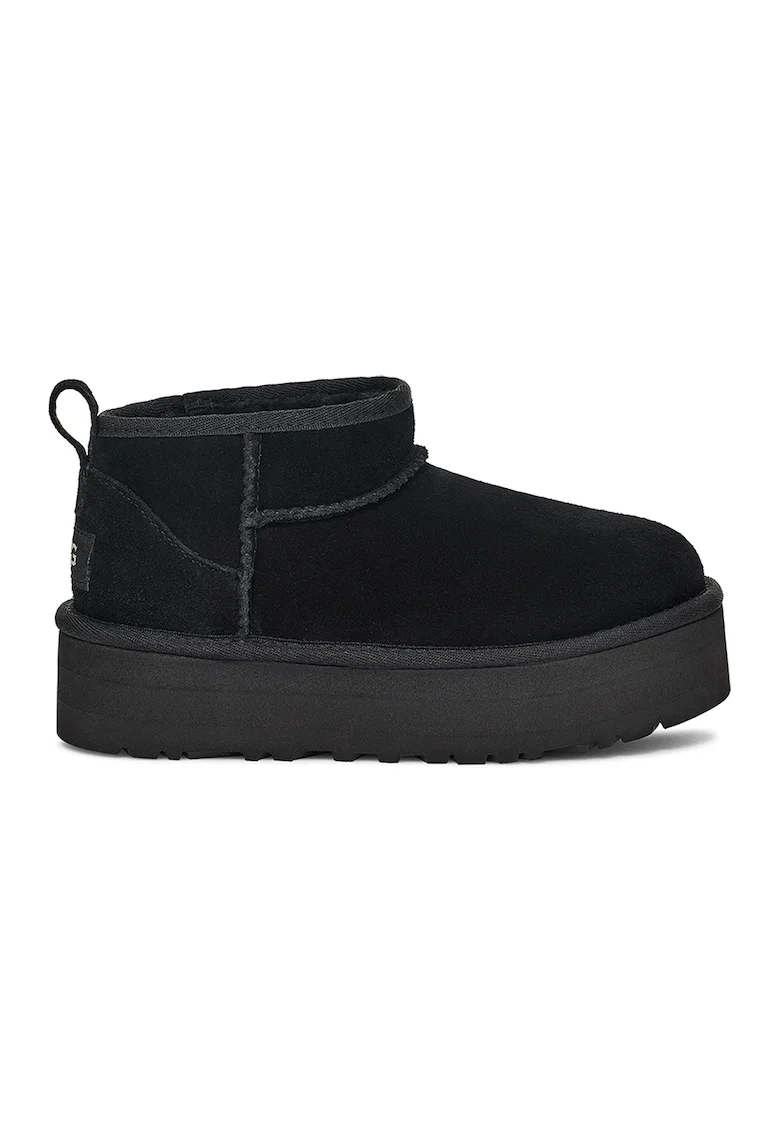 Ghete de piele intoarsa fara inchidere Classic Ultra, Negru