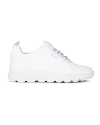 Pantofi sport din plasa tricotata cu detaliu de piele, Alb