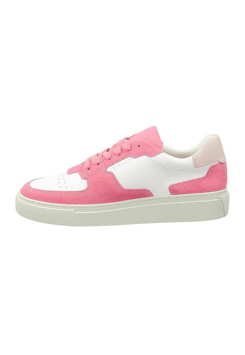 Pantofi sport din piele Julice, Alb/Roz aprins
