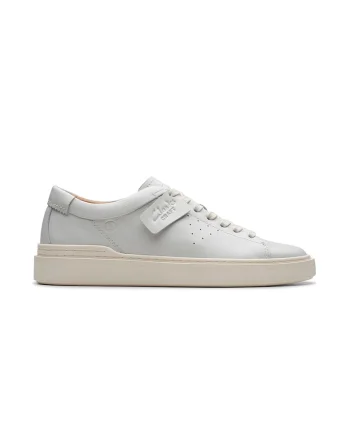 Pantofi sport de piele cu detalii perforate, Alb
