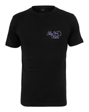 Tricou de bumbac cu decolteu la baza gatului si imprimeu grafic, Negru