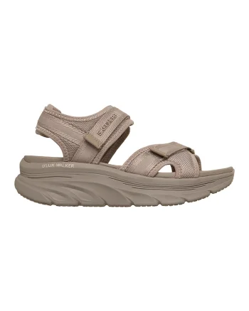 Sandale wedge cu velcro D'Lux Walker, Maro taupe
