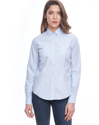 Camasa slim fit cu model, Albastru pastel/Albastru