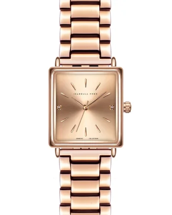 Ceas analog cu diamante pe cadran, Auriu rose