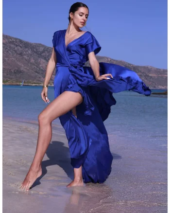 Rochie maxi petrecuta Royal, Albastru