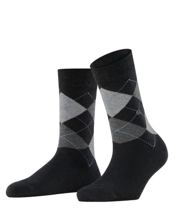 Sosete lungi cu model, Negru/Gri/Albastru deschis